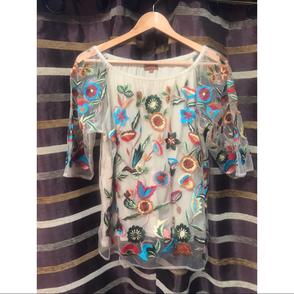 Tan floral top